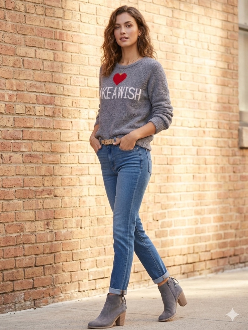 POL sweater, Warp & Weft jeans and Lucky brand suede booties NWT bundle